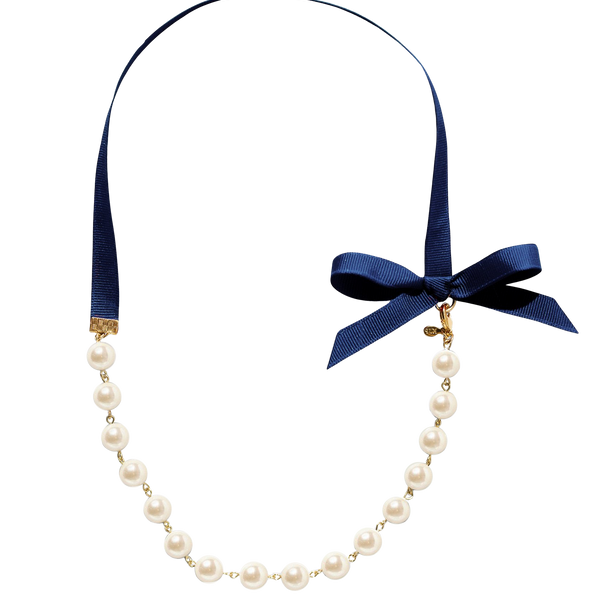 KJP Queen B Ribbon Bow Pearl Necklace – Kiel James Patrick