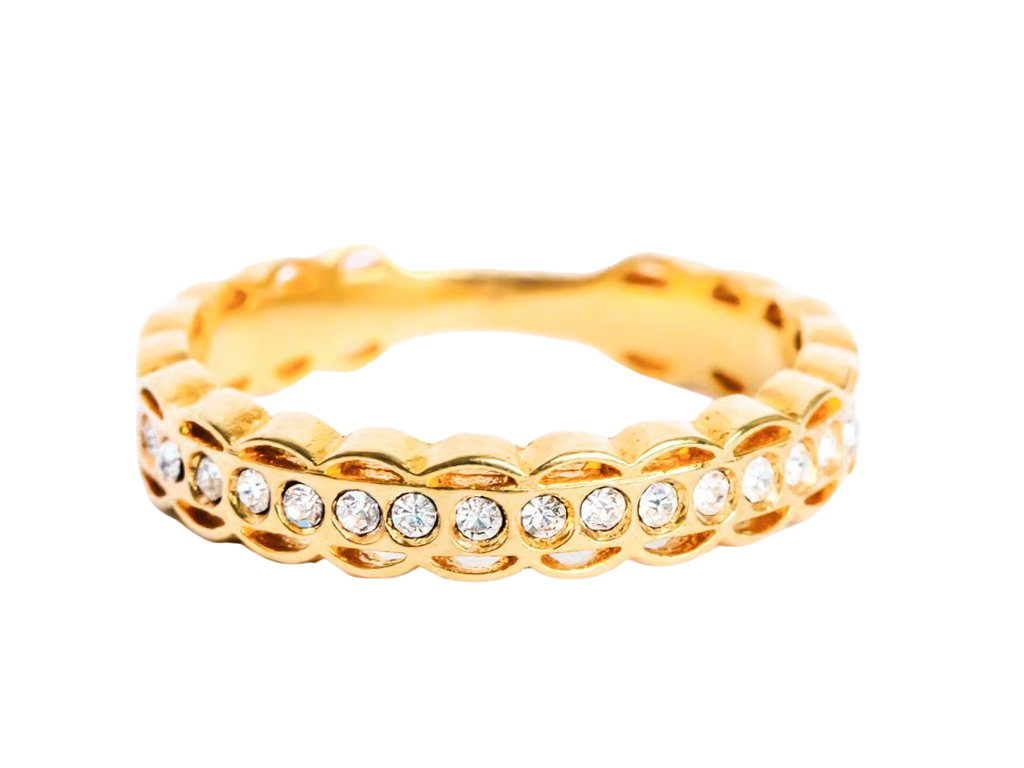 Royal Crown Scalloped Pave Ring