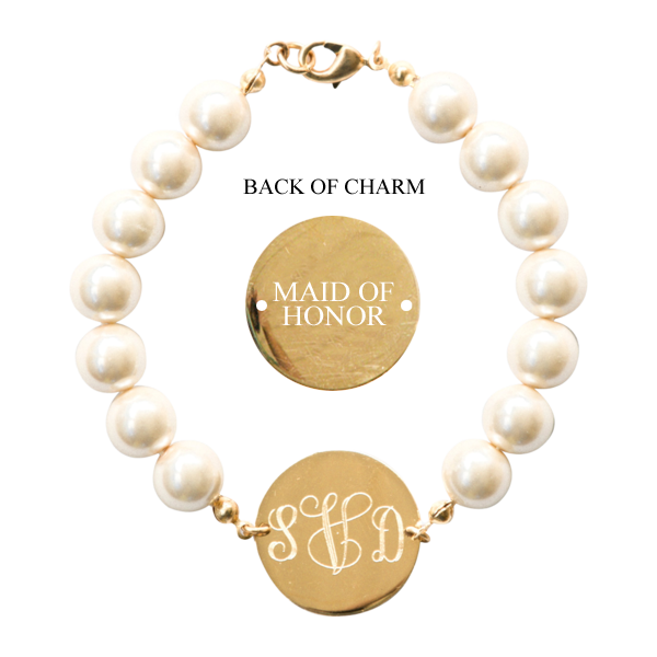 Engravable Pearl Wedding Bracelet