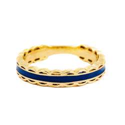 Scalloped Ring -Navy