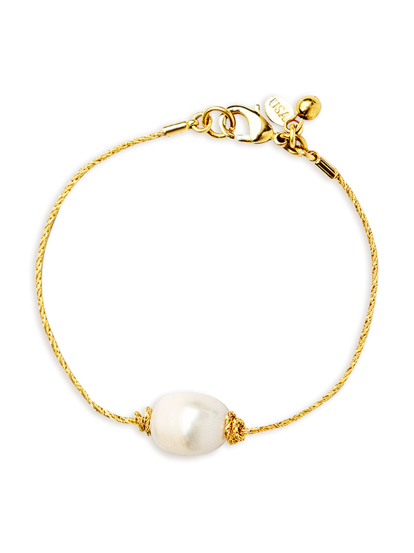 Golden Tide Pearl Knot Bracelet