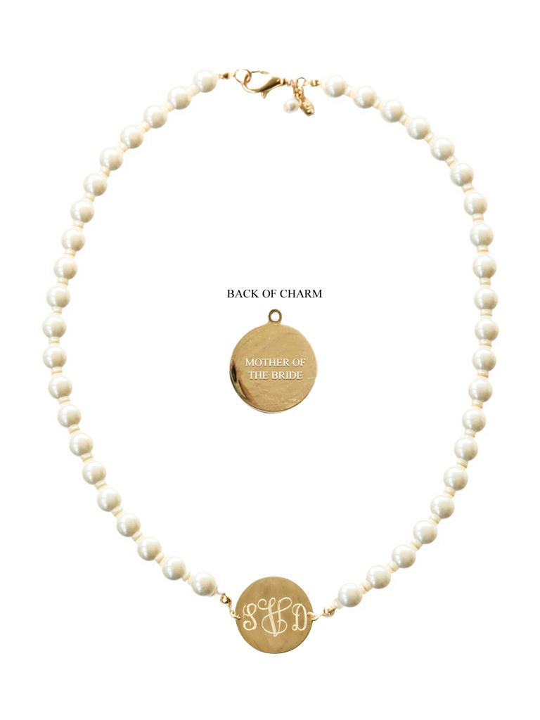 Engravable Pearl Wedding Necklace