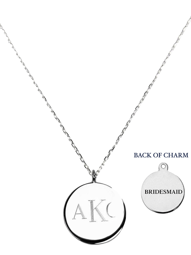 Silver Engravable Wedding Pendant Necklace