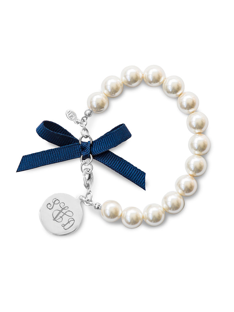 Classy Girls Wear Pearls Monogram Bracelet - Kiel James Patrick Anchor Bracelet Made in the USA