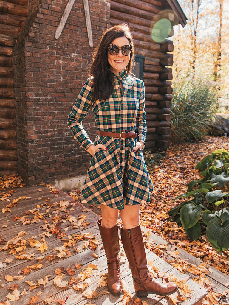 New England House Flannel Dress